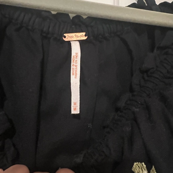 Free People Black Embroidered Floral Peasant Dress - Picture 2 of 3